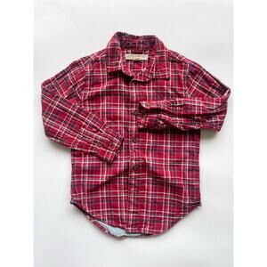Boy's Hope & Henry Red Plaid Organic Cotton Flannel Shirt